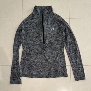 Under Armour Black and Gray Half-Zip Pullover